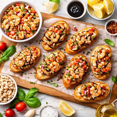 Image of Shrimp White Bean Bruschetta