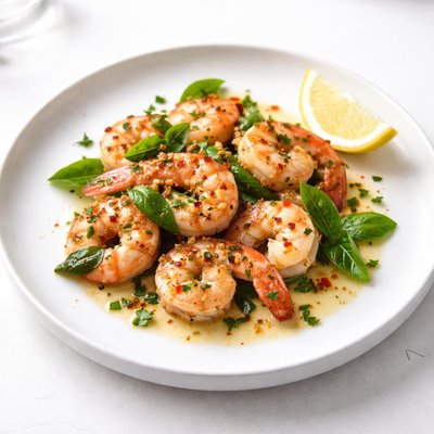 Image of Shrimp with Basil Garlic Butter