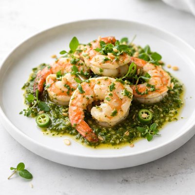 Image of Shrimp with Green Chili Pesto