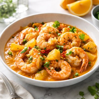 Image of Shrimp with Orange Pineapple Sauce