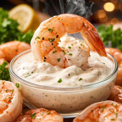 Image of Shrimp with White Cocktail Sauce