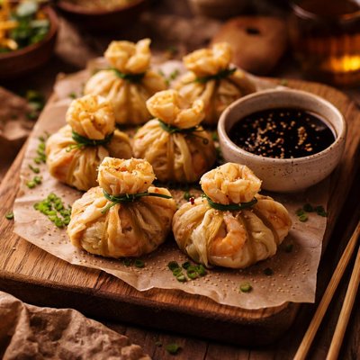Image of Wonton de camarones sin soja