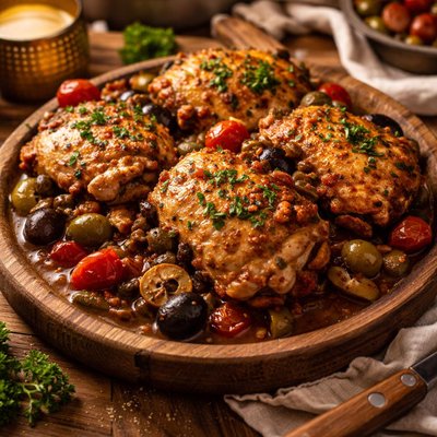 Image of Sicilian Chicken Thighs Crock Pot