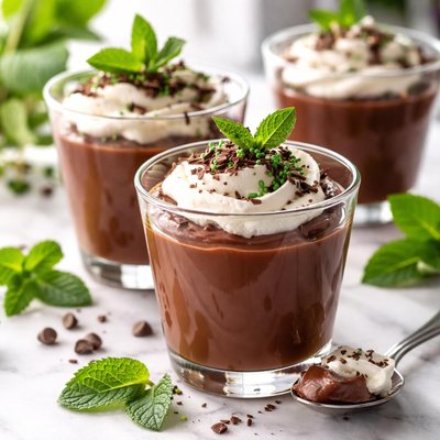 Image of Silly Easy Chocolate Creme De Menthe Pudding