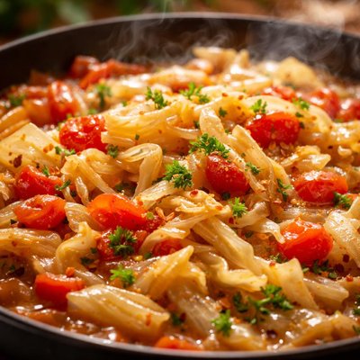Image of Simmered Cabbage and Tomatoes