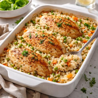 Image of Simple and Delicious Chicken and Rice Casserole