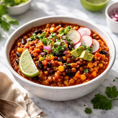 Image of Simple and Delicious Low Fat Vegetarian Chili