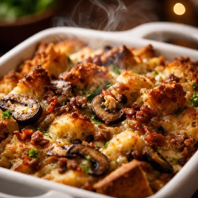 Image of Simple and Rustic Savory Bread Pudding