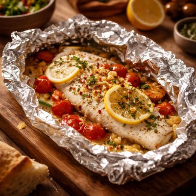 Image of Simple Baked Fish in Foil Ww