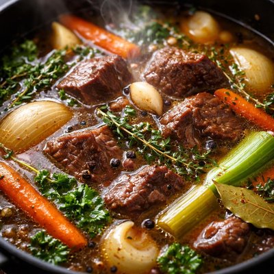 Image of Simple Beef Stock a La Julia Child