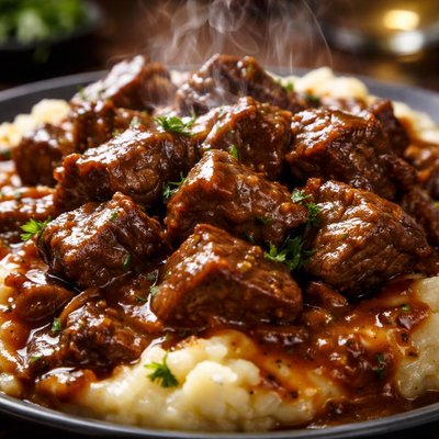 Image of Simple Beef Tips and Gravy