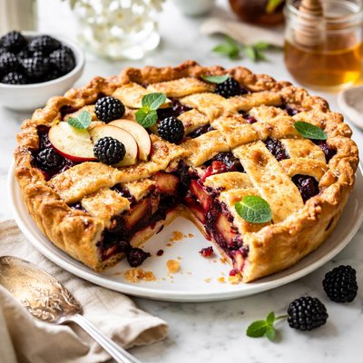 Image of Simple Blackberry and Apple Pie