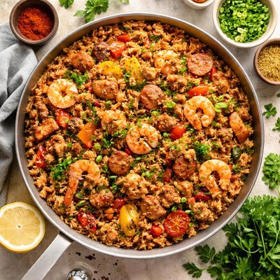 Image of Simple Brown Rice Jambalaya