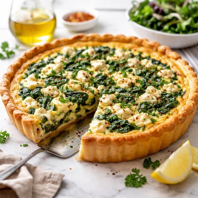 Image of Simple but Sensational Spinach and Feta Quiche