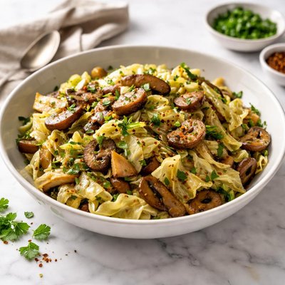 Image of Simple Cabbage and Mushroom Side