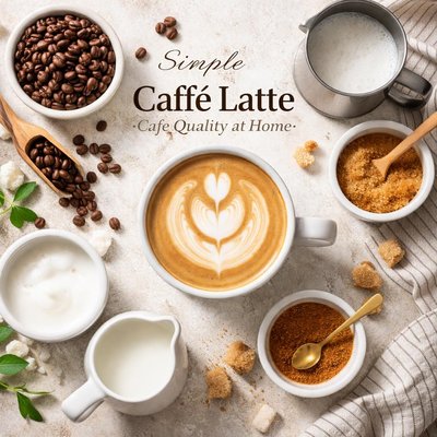 Image of Simple Caffe Latte Cafe Quality at Home
