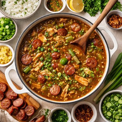 Image of Simple Chicken and Sausage Gumbo