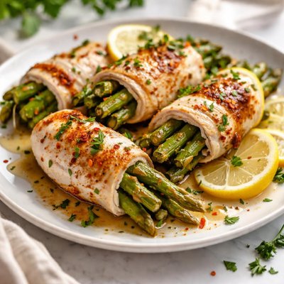 Image of Simple Chicken Asparagus Rolls