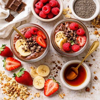 Image of Simple Chocolate Chia Pudding Vegan