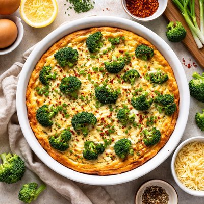Image of Simple Crustless Broccoli Quiche