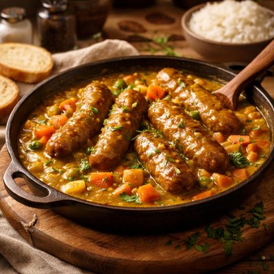 Image of Simple Curried Sausages