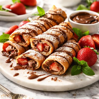 Image of Simple Dessert Egg Rolls