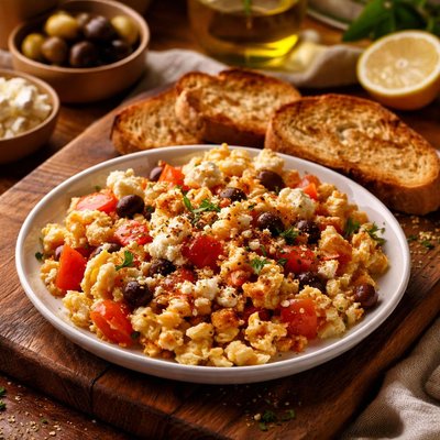 Image of Simple Greek Scrambled Eggs