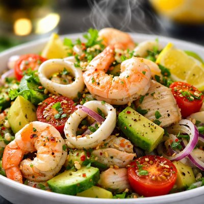Image of Simple Healthier Seafood Salad
