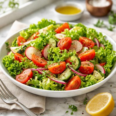 Image of Simple Lettuce and Tomato Salad