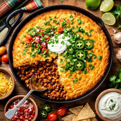 Image of Simple Mexican Chili Pie with Garlic