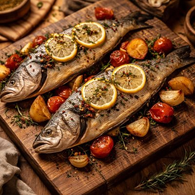 Image of Simple Oven Baked Sea Bass