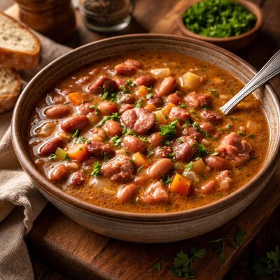 Image of Simple Pinto Bean and Ham Soup