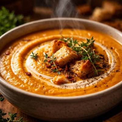 Image of Simple Roasted Butternut Squash Cinnamon Soup
