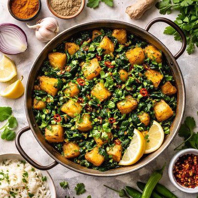 Image of Simple Sag Aloo Indian Potato and Spinach
