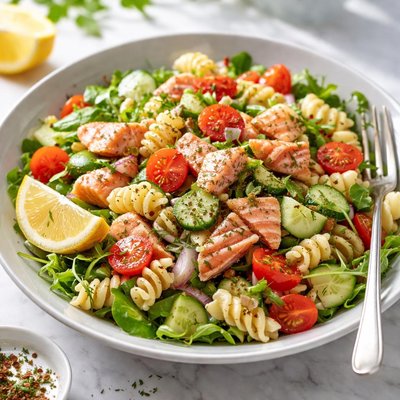 Image of Simple Salmon Pasta Salad