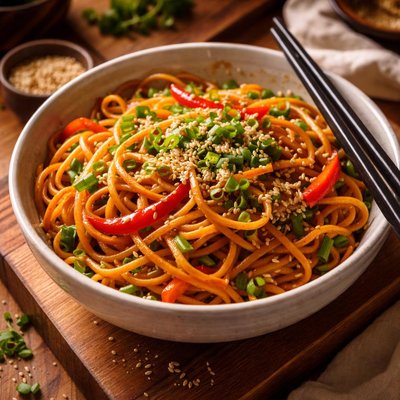 Image of Simple Sesame Soy Oriental Noodles