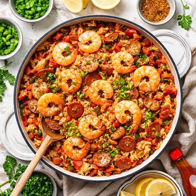 Image of Simple Shrimp and Andouille Jambalaya