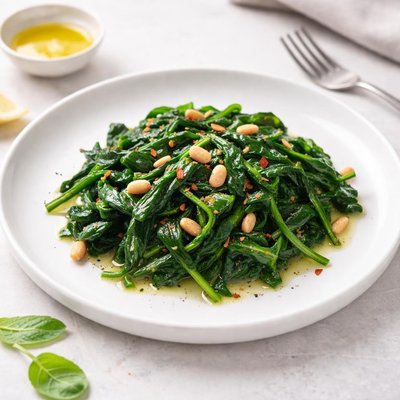 Image of Simple Stir-Fried Spinach