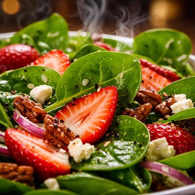 Image of Simple Strawberry and Spinach Salad