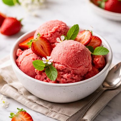 Image of Simple Strawberry Sorbet