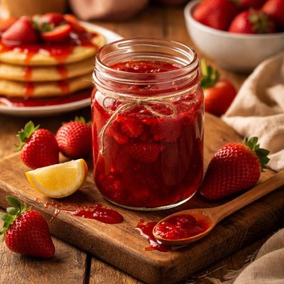 Image of Simple Strawberry Syrup for Pancakes