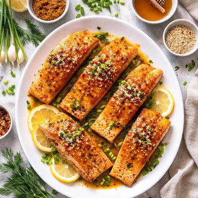 Image of Simple Sweet Hot Mustard Salmon