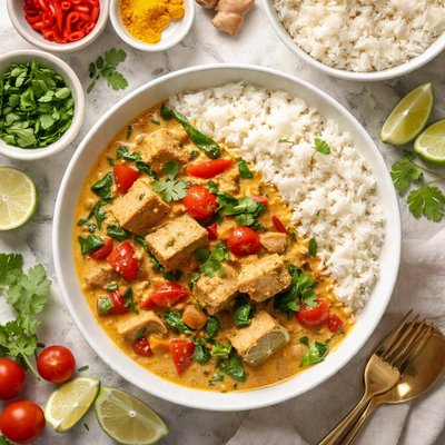 Image of Simple Tuna Curry with Rice