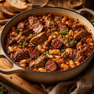 Image of Simplified Cassoulet with Lamb and Andouille Sausage