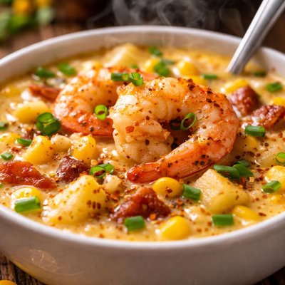 Image of Simply Delicious Shrimp and Corn Chowder