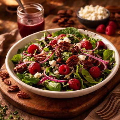 Image of Simply Elegant Salad with Balsamic Raspberry Vinaigrette