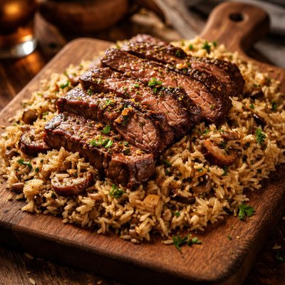 Image of Simply Elegant Steak and Rice