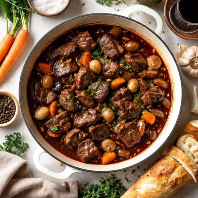 Image of Sirloin Tips in Wine