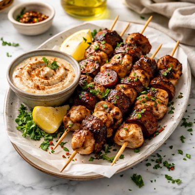 Image of Skewered Chicken Chorizo with Cumin Aioli