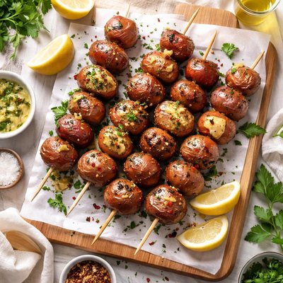 Image of Skewered Grilled Red Potatoes